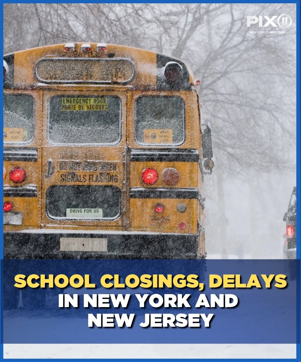 PIX11News's tweet image. Is your child's school district delayed or closed to start the week? Click the link for the full list: pix11.com/news/local-new…