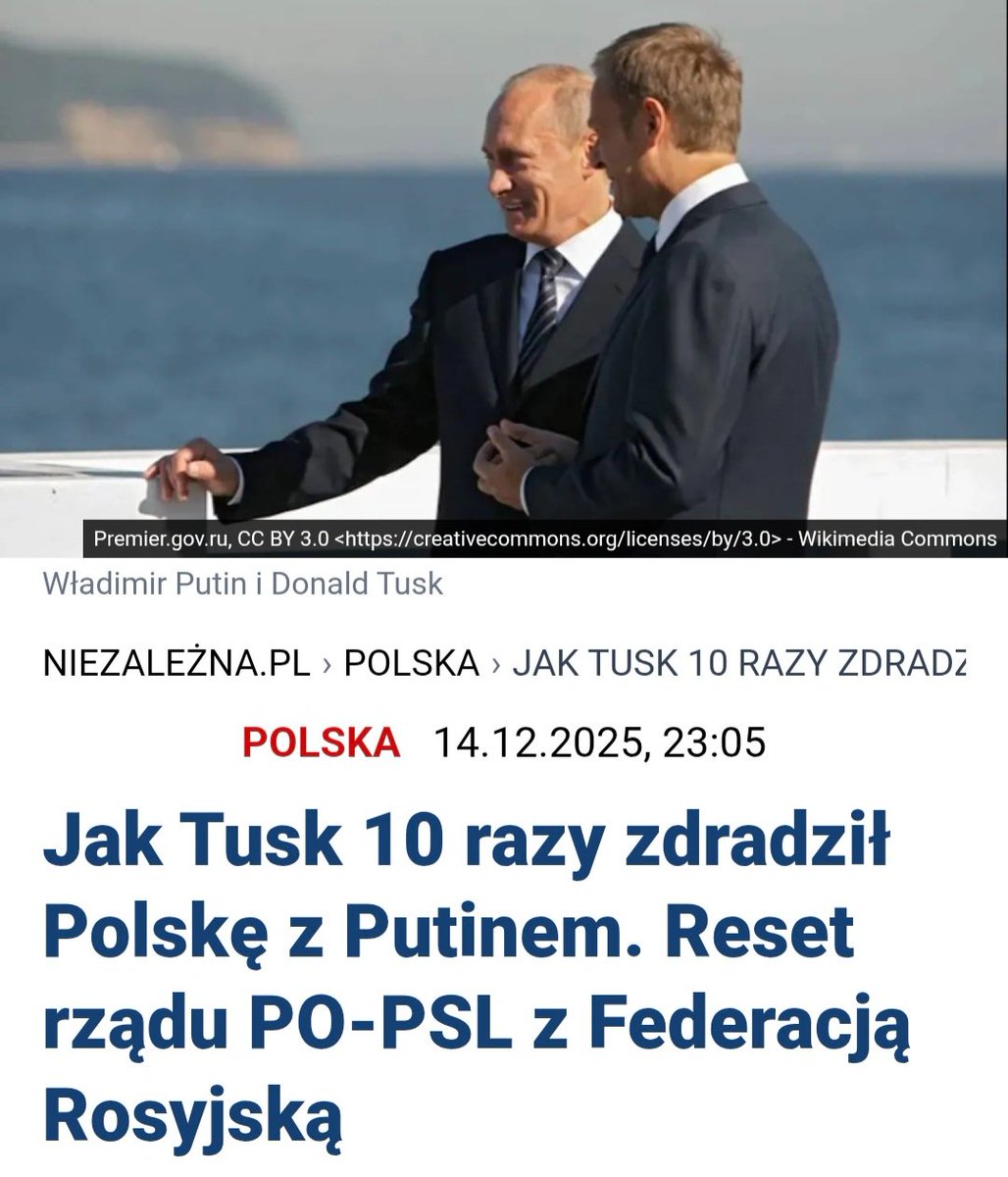 Świetny artykuł, jak Tusk zdradzał Polskę...
Dziś boi się tych faktów jak ognia 🔥
Bardzo serdecznie polecam, warto... ⤵️
niezalezna.pl/polska/jak-tus…