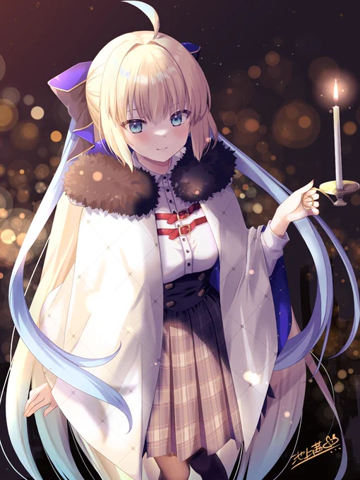 クリスマスも近いのでそれっぽくトネリコ描いて見ました! 少し早いですがメリー・クリスマス #FGO