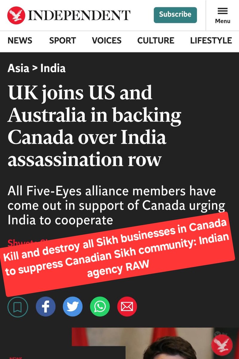 FreedomNEWS99's tweet image. 🚨🆘️🆘️#BreakingNews 📢⚠️The Indian government and its spy agency, RAW, have been exposed. All Canadian Punjabi businesses are on their hit list, and the Indian consulate is providing the target list.🚨

India is a terrorist state