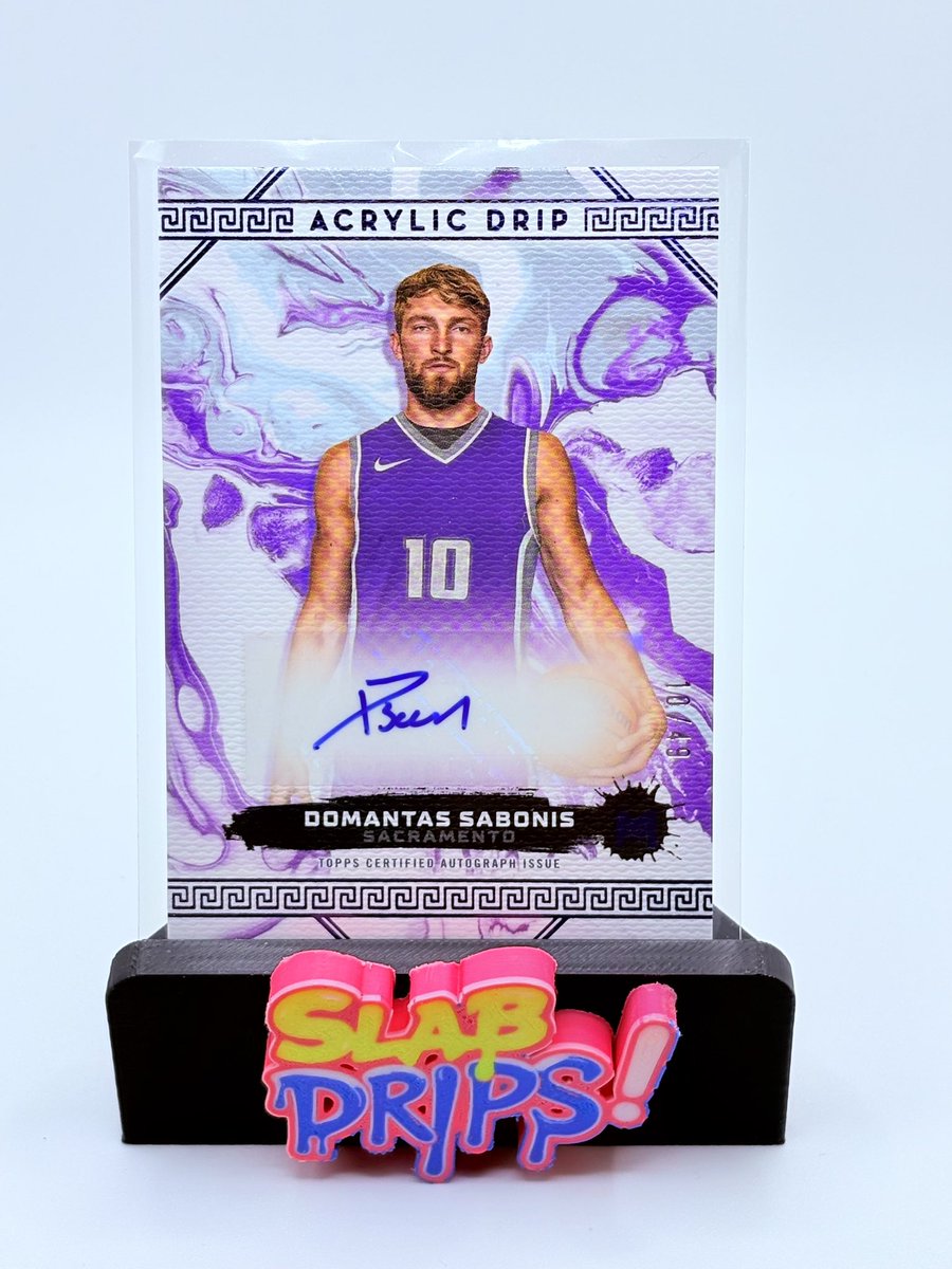 SlabDrips's tweet image. Card of the Day: Sabonis 💜✍️

Domantas Sabonis Acrylic Drip Auto — loud drip, clean on-card ink, elite big-man presence.

How many triple-doubles did Sabonis post in his best season?

#DomantasSabonis #BasketballCards #NBAcards #CardOfTheDay #SportsCards #Topps #NBA