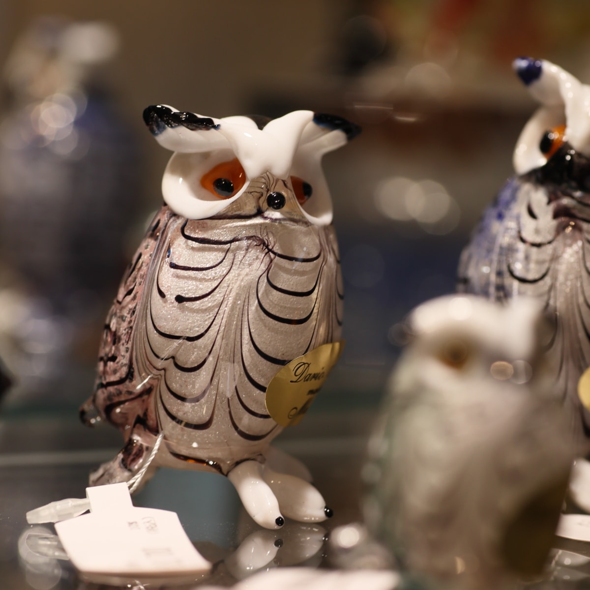 可愛らしいガラスのフクロウ。箱根ガラスの森美術館ミュージアム