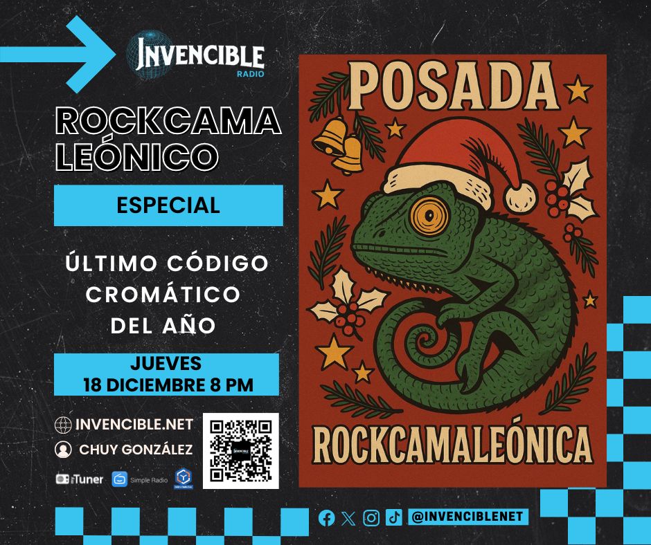 Todo camaleón sabe que para crecer, debe desprenderse de la piel vieja. 
🎄📻 Este jueves es la Posada Rockcamaleónica
 Último programa de 2025: música, gratitud y comunidad
Por <a href="/Invenciblenet/">Invencible</a> 
MyTuner &amp; TuneIn 
También sonamos en Alexa