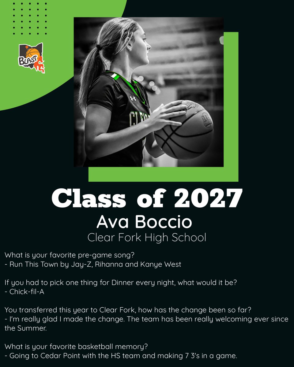 This week’s featured player in the Class of 2027 is Ava Boccio from Clear Fork High School!