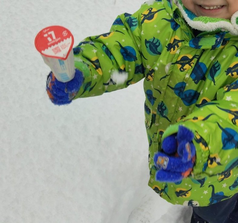 雪が降る中、セブンティーンアイスを買いに行かされる。