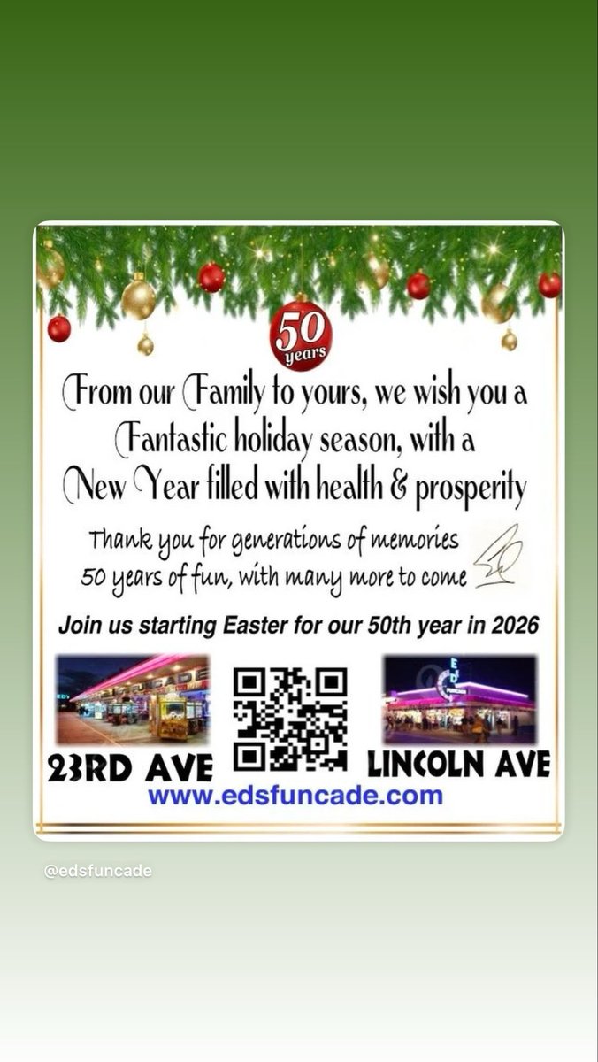 edsfuncade's tweet image. Wishing you and your family, a healthy holiday season and a very happy New Year’s. See you soon Ed &amp;amp; the staff.