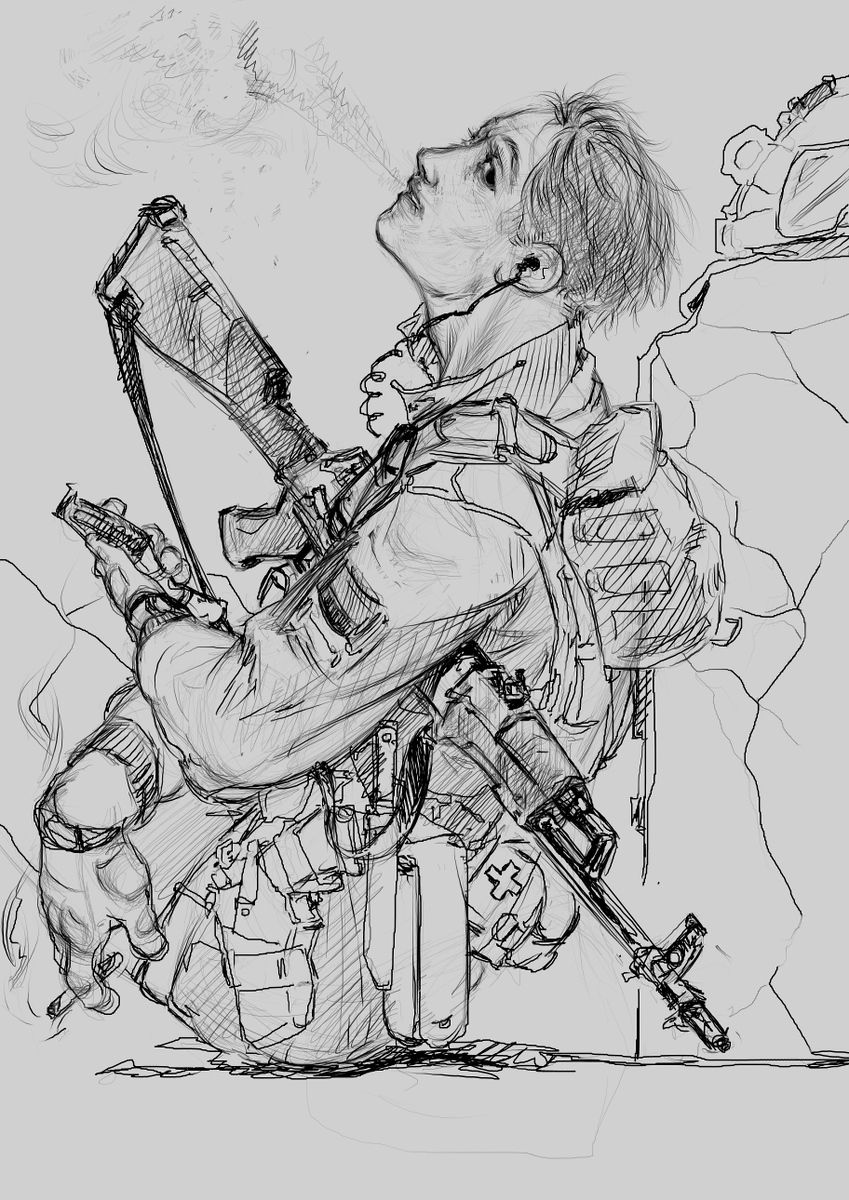 DomestozMan's tweet photo. A militaristic vibe  

#sketch #military #doodle https://t.co/iOcfvpBupt