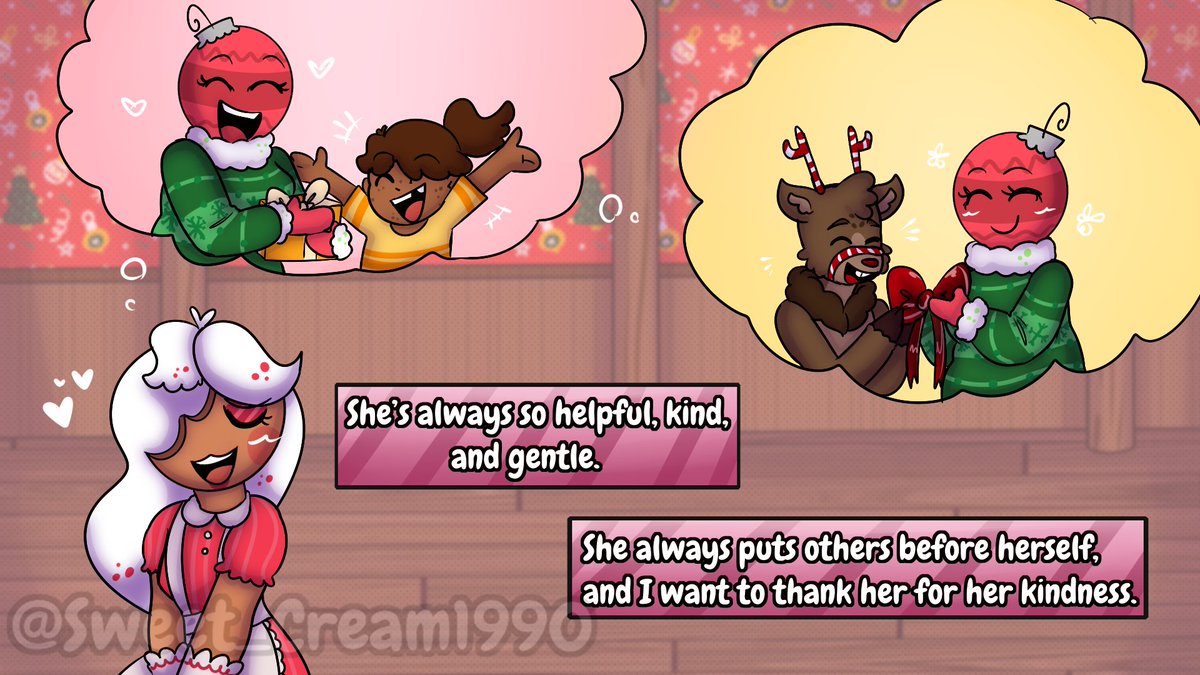 AbyCerezas's tweet photo. 🍪Christmas Love🎄(1/2)

Hello! Here's the Ginger x Bobette comic! 🥰

I was really looking forward to drawing these, I love drawing Ginger ❤️

#dandysworld #dandysworldfanart https://t.co/3ttbQ1D2m8