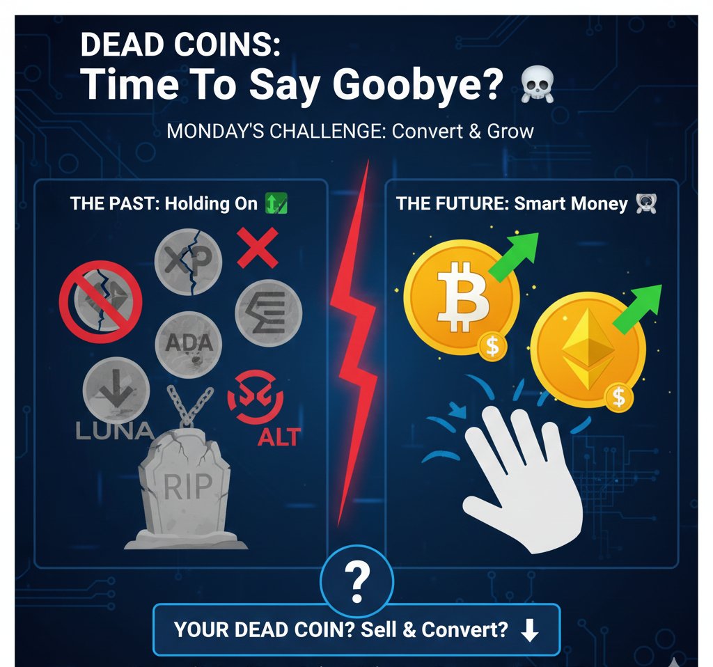 هل حان وقت التخلص من "العملات الميتة"؟ 💀

تحدي الإثنين: ما زالت تحمل عملة صعدت في 2021 ولم تعد. 📉 هل بيعها وتحويلها لـ $BTC أو $ETH الآن هو القرار الذكي؟

إذا كنت ستبيع عملة واحدة اليوم، فما هي؟ (اذكر رمزها) 👇

#DumpedCoins #CryptoDebate #Altcoins #Bitcoin #Ethereum #BTC #ETH