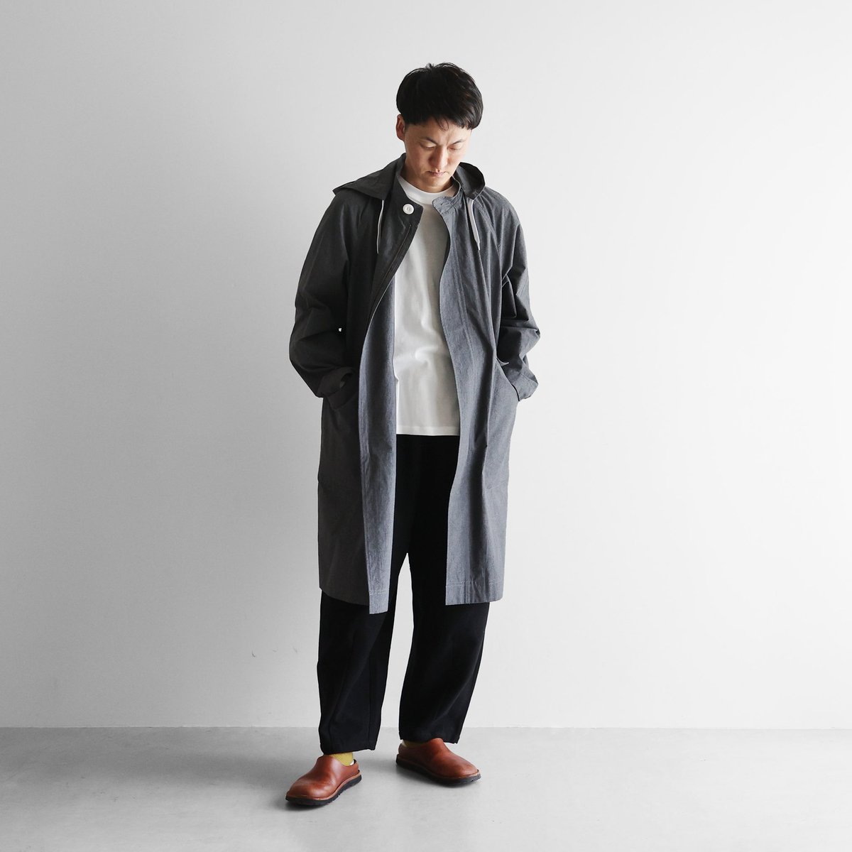 ダウンプルーフコットンパッカリングフードコートL(トップ糸