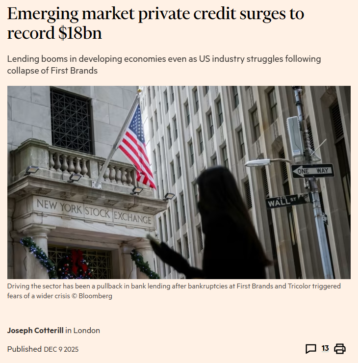 🔵BARCHART: Crescita Record del Prestito di Credito Privato nei Mercati Emergenti: 18 Miliardi di Dollari Raggiunti