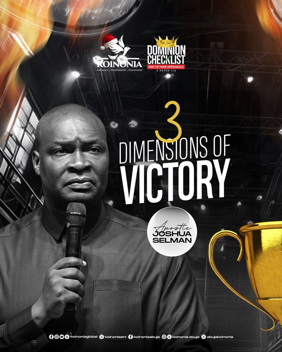 koinoniaeni's tweet photo. #ApostleJoshuaSelman
#DominionChecklist
#EndOfYearAppraisals
#KoinoniaAbuja
#KoinoniaGlobal https://t.co/crVBPkd1ES