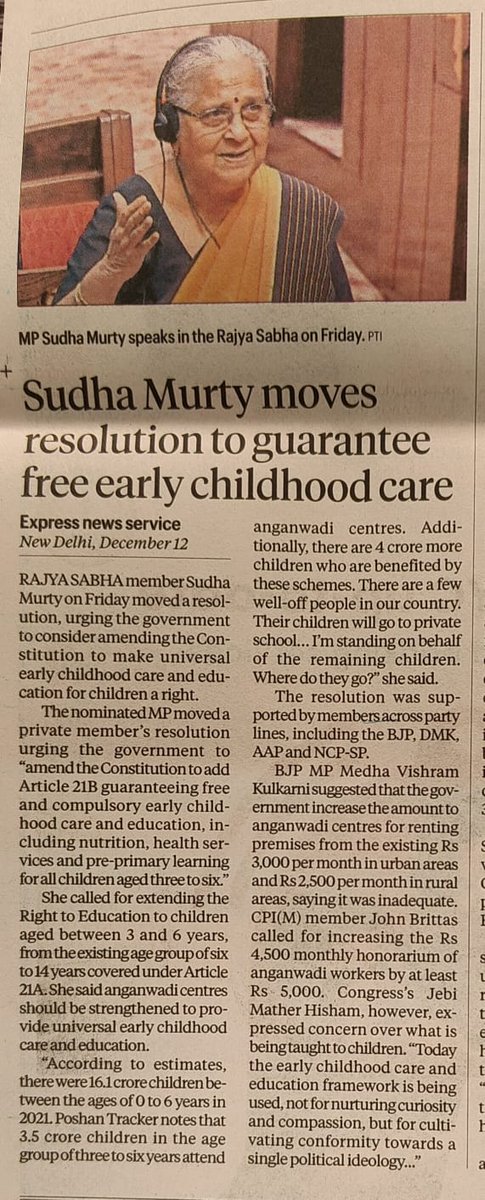 Nationalforces_'s tweet photo. Thank you @SudhaNMurthy for raising voice for children under 06 in the @RajyaSabha . We urge to incorporate children under 03 also under this resolution https://t.co/wKLWtncbzp