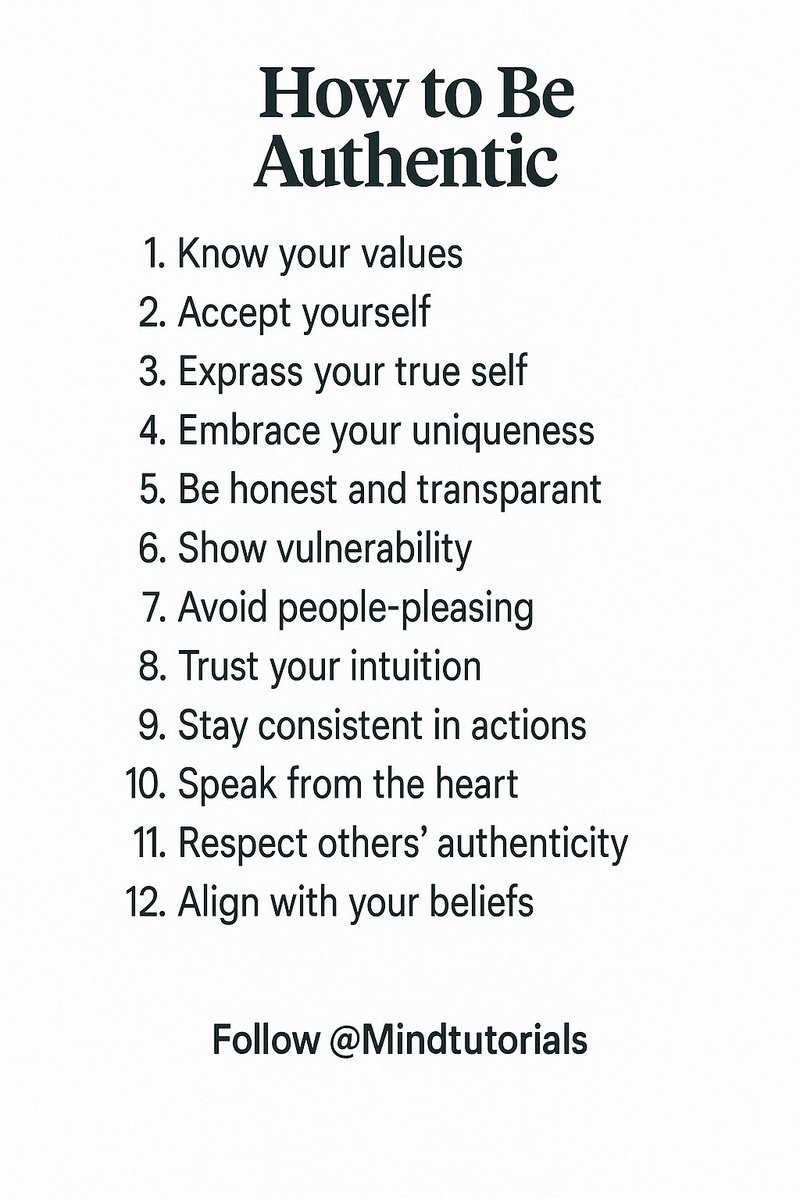 Mindtutorials's tweet image. How to Be Authentic