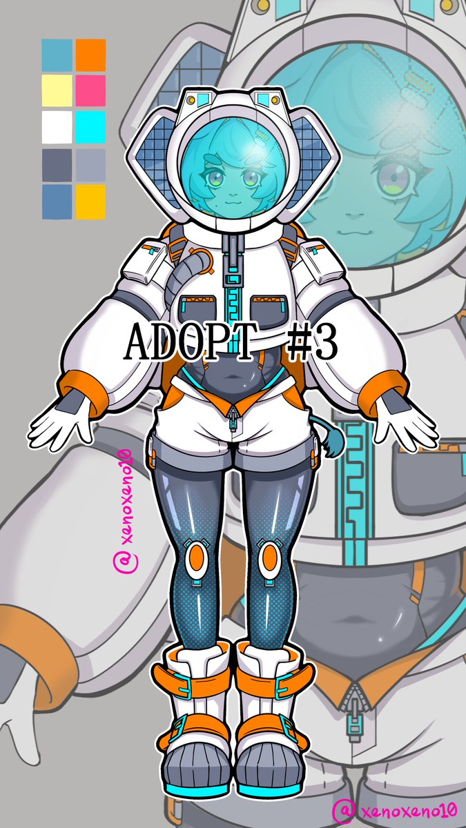 Xenoxeno10's tweet photo. 🐘👩‍🚀 Adoptable for Sale! 👩‍🚀🐘

Adopt #3 : Elephant Astronaut
Adopt now on #VGen!  
RT and Likes are very much appreciated!  

#AnimeArt #characterdesign 
@Artistreccs https://t.co/6RyWHPVh9Z