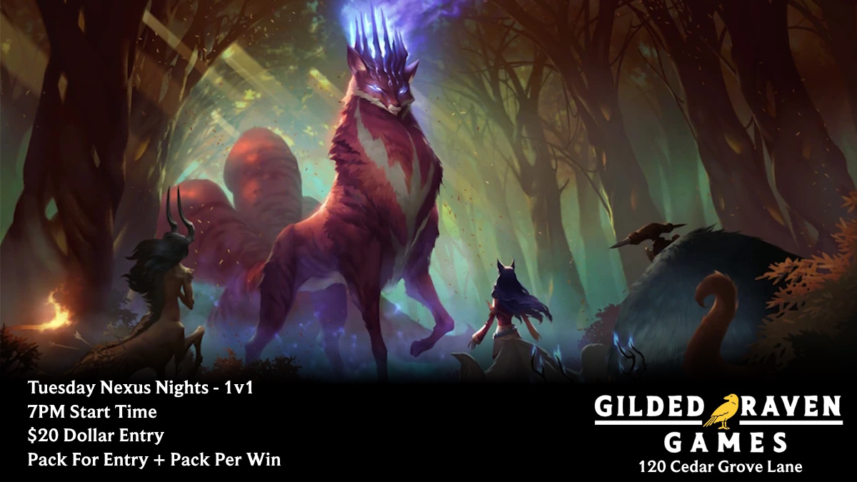 Looking for Riftbound Packs? Come earn them at our weekly Tuesday Nexus Nights, where we're offering a pack for entry and a pack for each win you get! Sign up on the UVS locator to secure your spot today!

<a href="/playriftbound/">Riftbound</a>