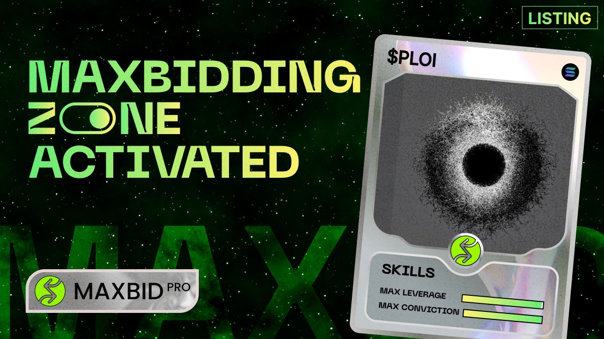 $PLOI is now tradable with leverage on maxbid.pro.                                                                                                                                                                  

Long on-chain: maxbid.pro/trade/ydDccyq6…