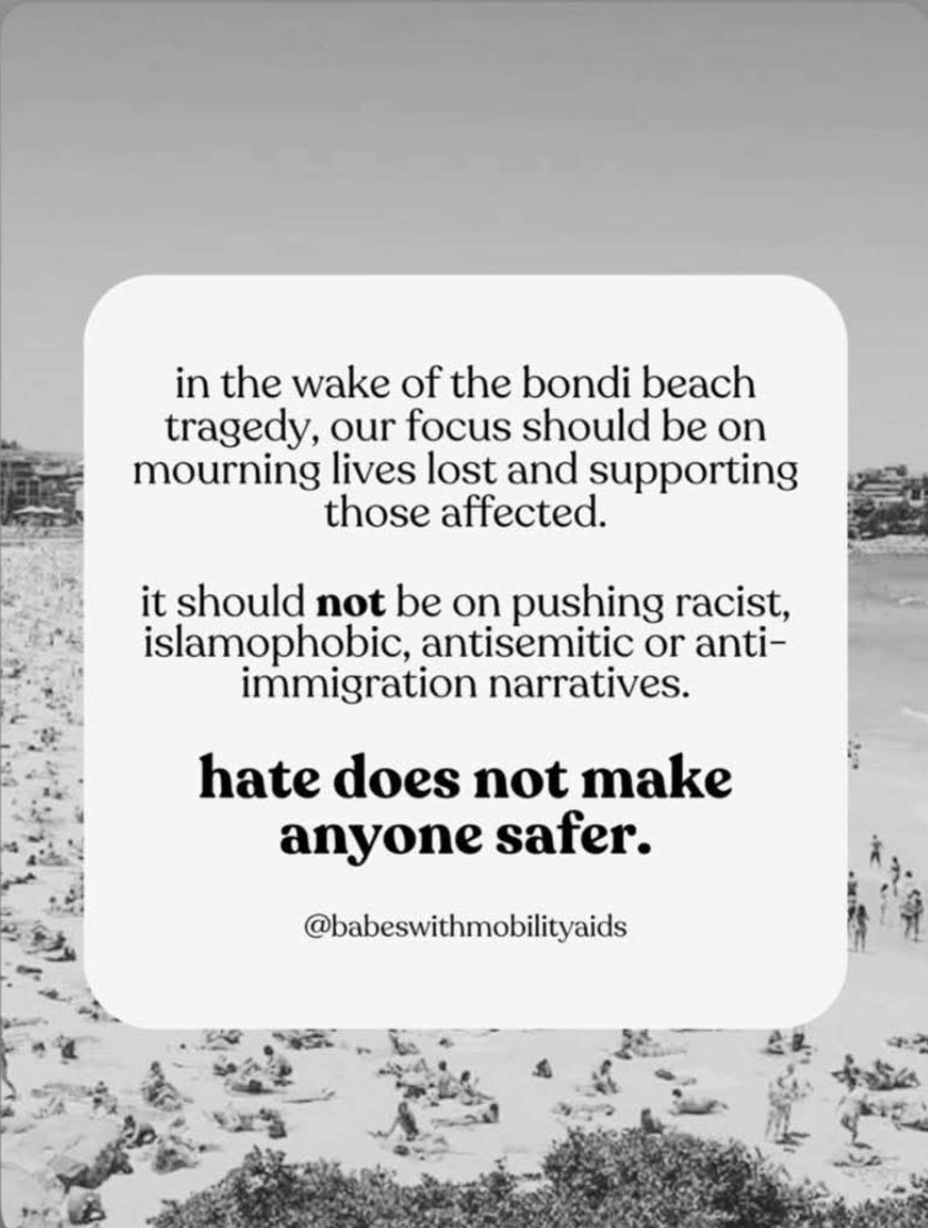 A loved member of my family circle is a trauma surgeon in a major Melbourne hospital ED. Born &amp; raised in Australia. 

He also has brown skin.

At a glance, he might slightly resemble one of the psychos from Bondi.

I am really concerned for his safety in public right now.