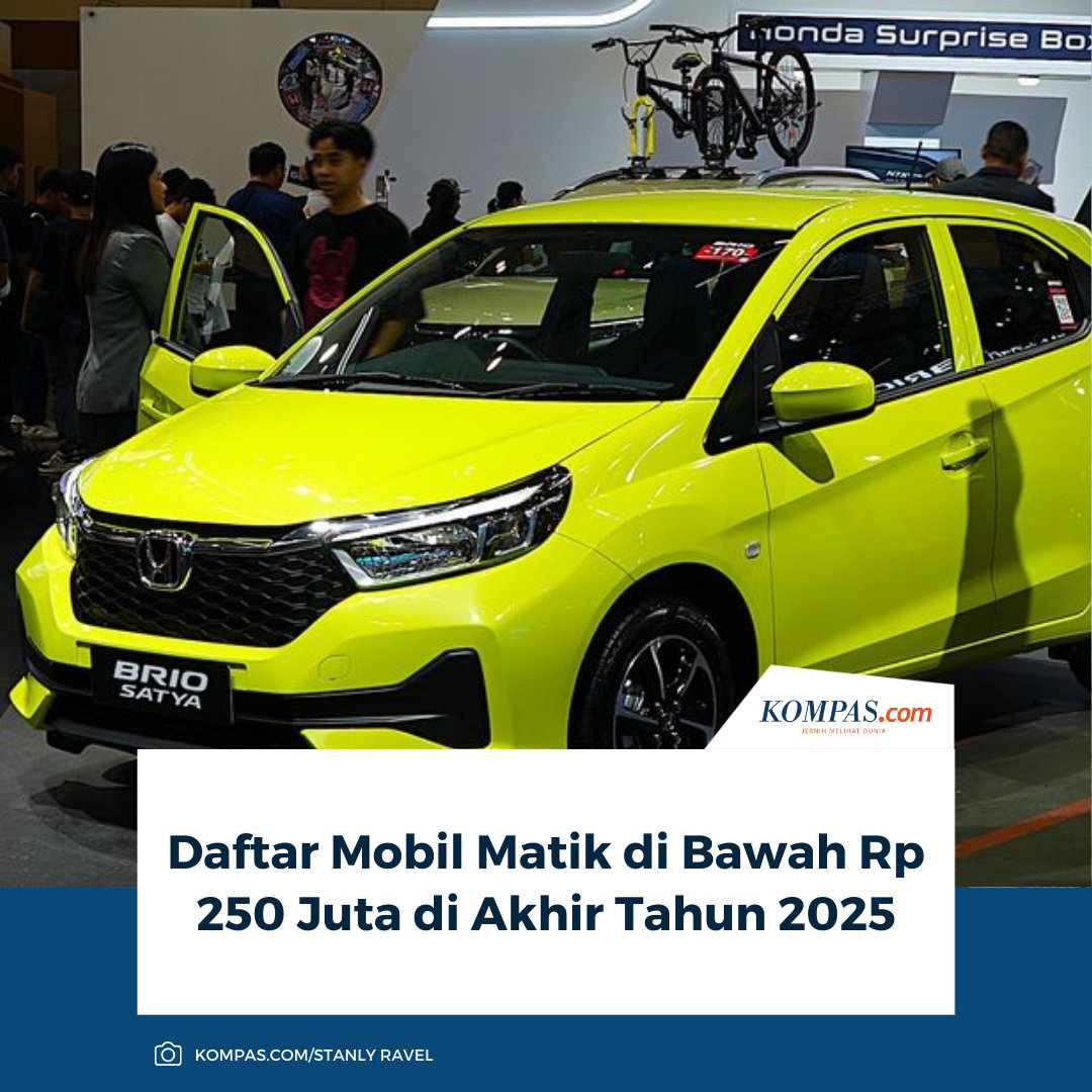 kompascom's tweet photo. Pilihan mobil matik di bawah Rp 250 juta tergolong beragam di akhir 2025, mulai dari segmen LCGC hingga LSUV, menawarkan opsi sesuai kebutuhan harian maupun keluarga.
Baca Selengkapnya ππ»
https://t.co/Sj6lrMqJgY
~NA #MobilMatik #OtomotifIndonesia #MobilMurah https://t.co/ILOOJTfIOY