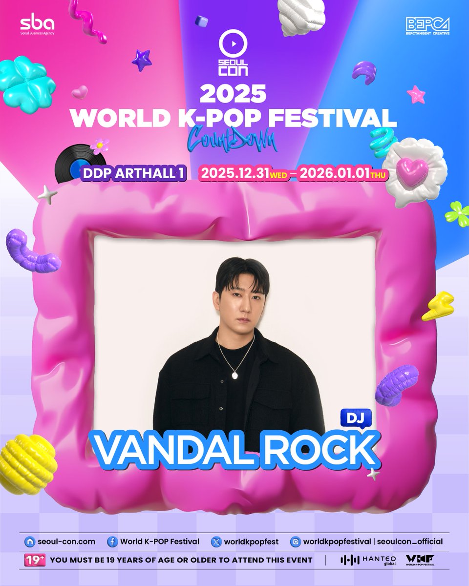 ˗ˋˏ♡ˎˊ✧2025 서울콘 X WORLD K-POP FESTIVAL - COUNTDOWN✧ˋˏ♡ˎˊ˗

🎧DJ LINE UP🎧
- DJ VANDAL ROCK
<a href="/vandalrock/">vandalrock</a> 

♡✧2025 서울콘 X WORLD K-POP FESTIVAL &amp; COUNTDOWN ✧♡
📍2025. 12. 31 (WED) 21:00 – 2026. 01. 01 (THU) 05:00
📍동대문디자인플라자(DDP) 아트홀 1관