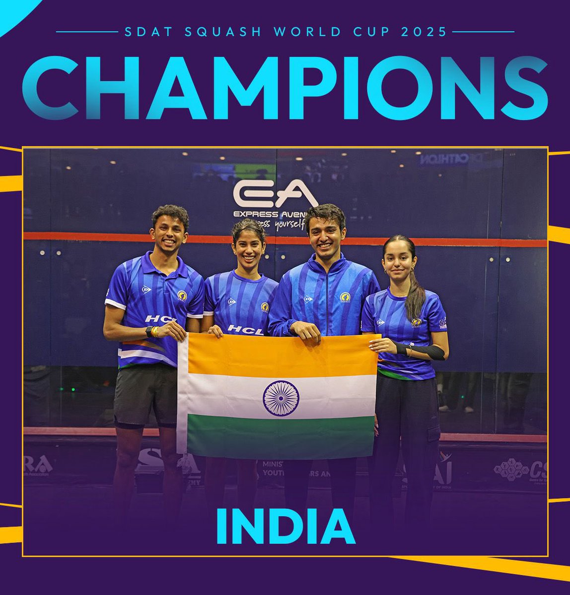 Congratulations to Team India on winning the first-ever Squash World Cup, scripting a glorious history for the nation.
#SquashWorldCup2025