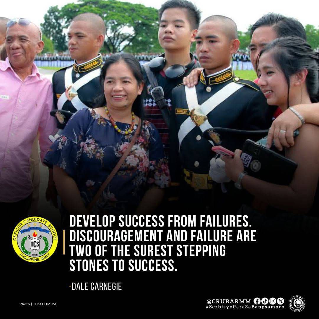 #Quoteoftheday | "Develop success from failure. Discouragement and failure are two of the surrest steeping stones to success."
-Dale Carnegie

Follow us on our social media accounts:
Instagram: instagram.com/crgbarmm 
Facebook: facebook.com/crubarmm