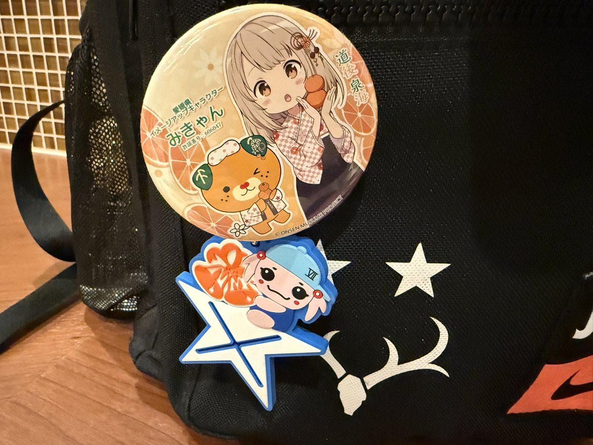 温泉むすめの缶バッジ買ってしまった🍊