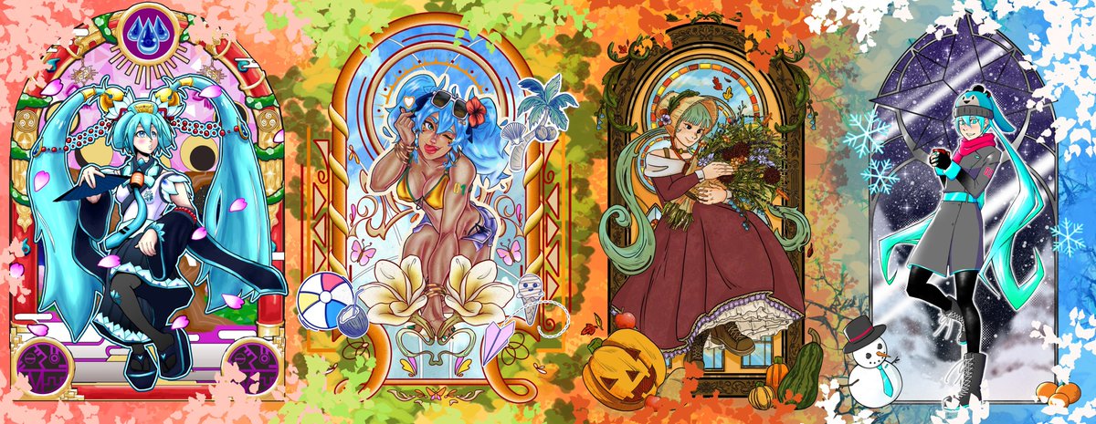 Luxius_Kong's tweet photo. Did a wee 4 person collab where we each did one season of #HatsuneMiku , mine was Spring #Miku 

Thanks for participating @LiquidZerom @v_alldraw and @Earth2avian https://t.co/6l8bIpo0YN
