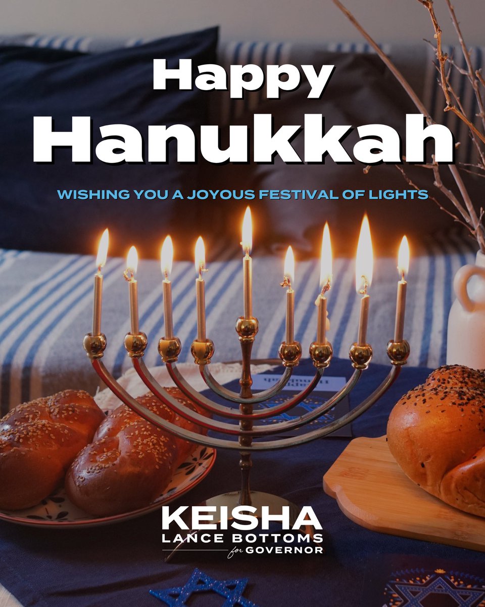 Wishing all of our Jewish friends and families across Georgia a Happy Hanukkah! May the next 8 days and nights be filled with joy, light and remind everyone of the incredible power of hope—even in the darkest of times.

What's your family's favorite #Hanukkah tradition?