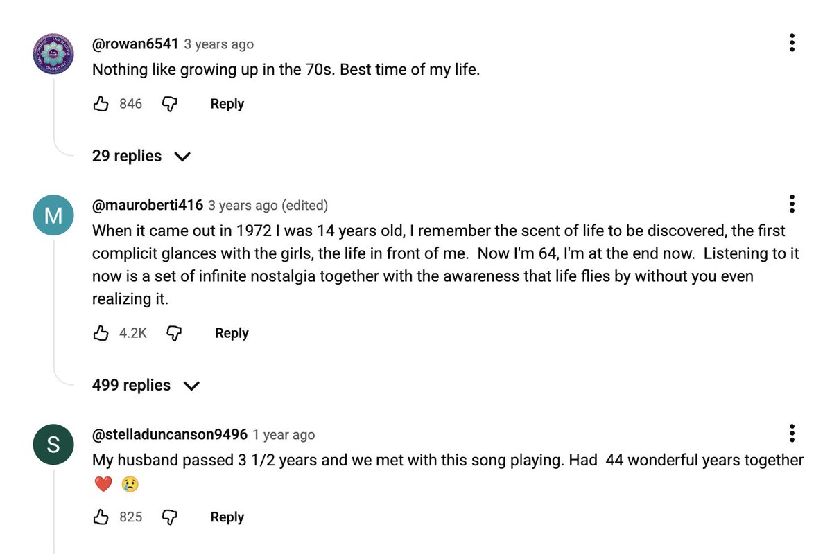 the only place anyone tells the truth about the human condition are youtube comments on music videos
