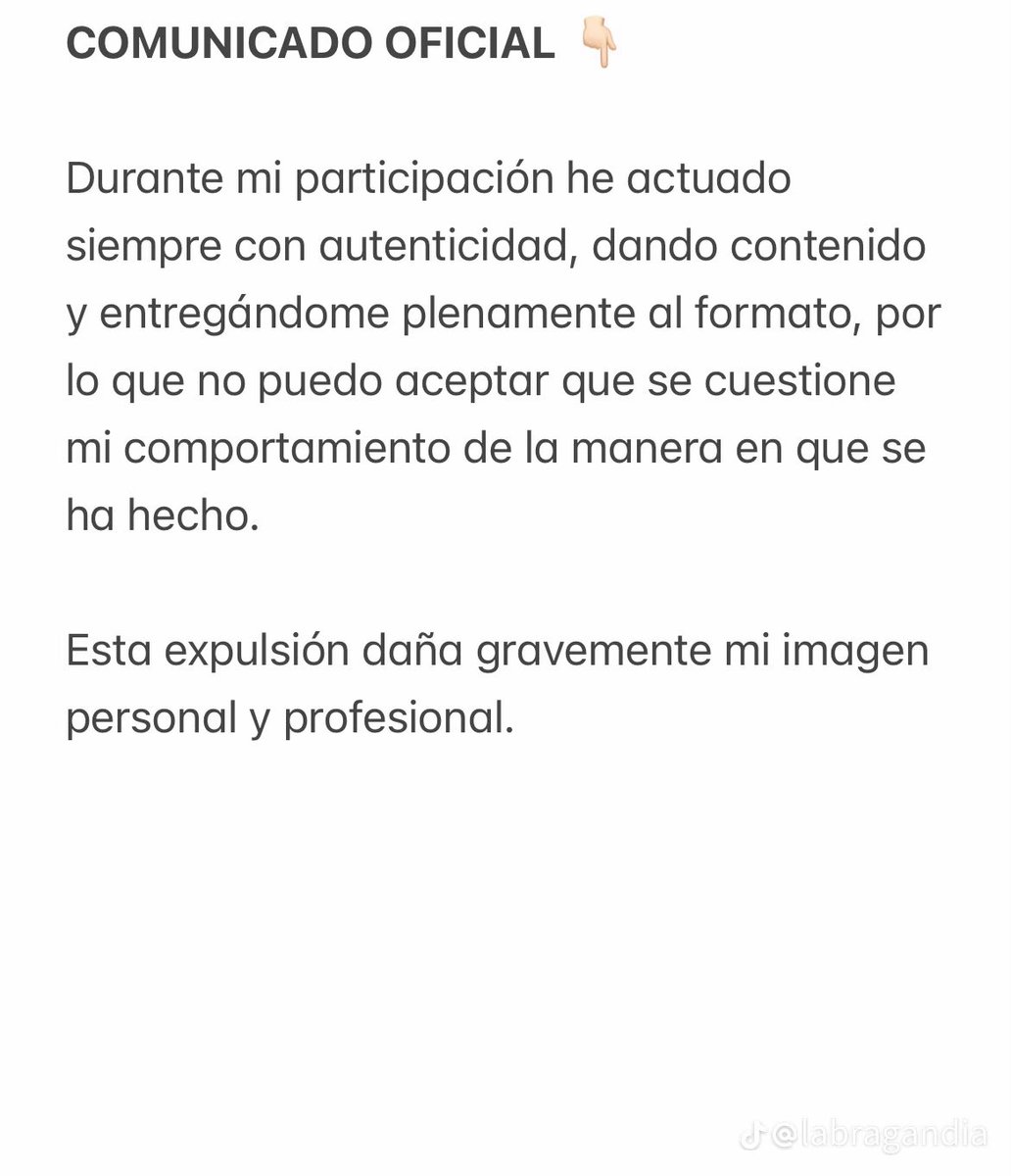 comentemoslo's tweet photo. Labrador pública COMUNICADO OFICIAL después de lo ocurrido en el show de #LaCasaDeLosGemelos 🏠 

En resumen, no se arrepiente de nada.
Por si fuera poco, amenaza a los gemelos. https://t.co/ddbgkhU3W6