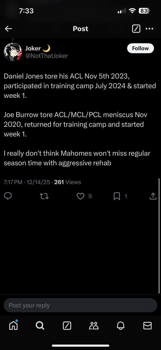 HicksColson's tweet photo. @Tanto0330 @MJRodnick @AdamSchefter Here you go buddy here are a couple doctors saying he should be back. As well as multiple examples of players being back in that time frame. Maybe do research before just spouting out nonsense buddy. https://t.co/7GvyqEFxjK