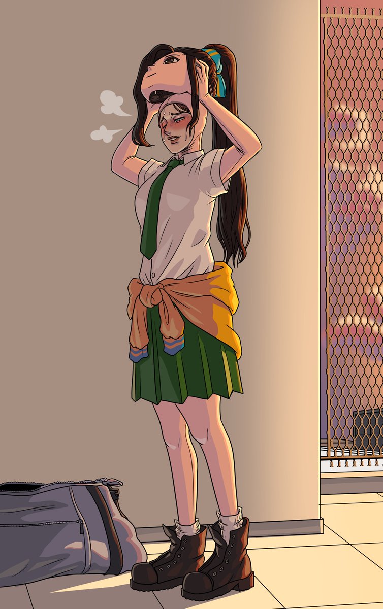 PolyKigu's tweet photo. A commission for @zahrasPride with a kigurumi of  during and after a photoshoot at sunset

#着ぐるみ https://t.co/X6sjQcG7h3