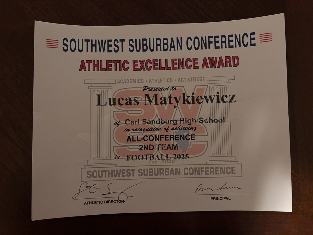 Tonight was a celebration of the amazing Team 71! congrats <a href="/lucasmaty18/">Lucas Matykiewicz</a> on being recognized 2ndteam all conference &amp; all-state academic Player! This is only accomplished by being recognized as an all conference player and holding a 3.5 and above GPA… so proud of his hard work!!