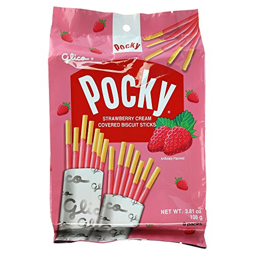 I just received Glico Pocky, Strawberry Cream Covered Biscuit Sticks (9 Individual Bags), 3.81 oz - Strawberry from miohki via Throne. Thank you muah! throne.com/umineitou #Wishlist #Throne