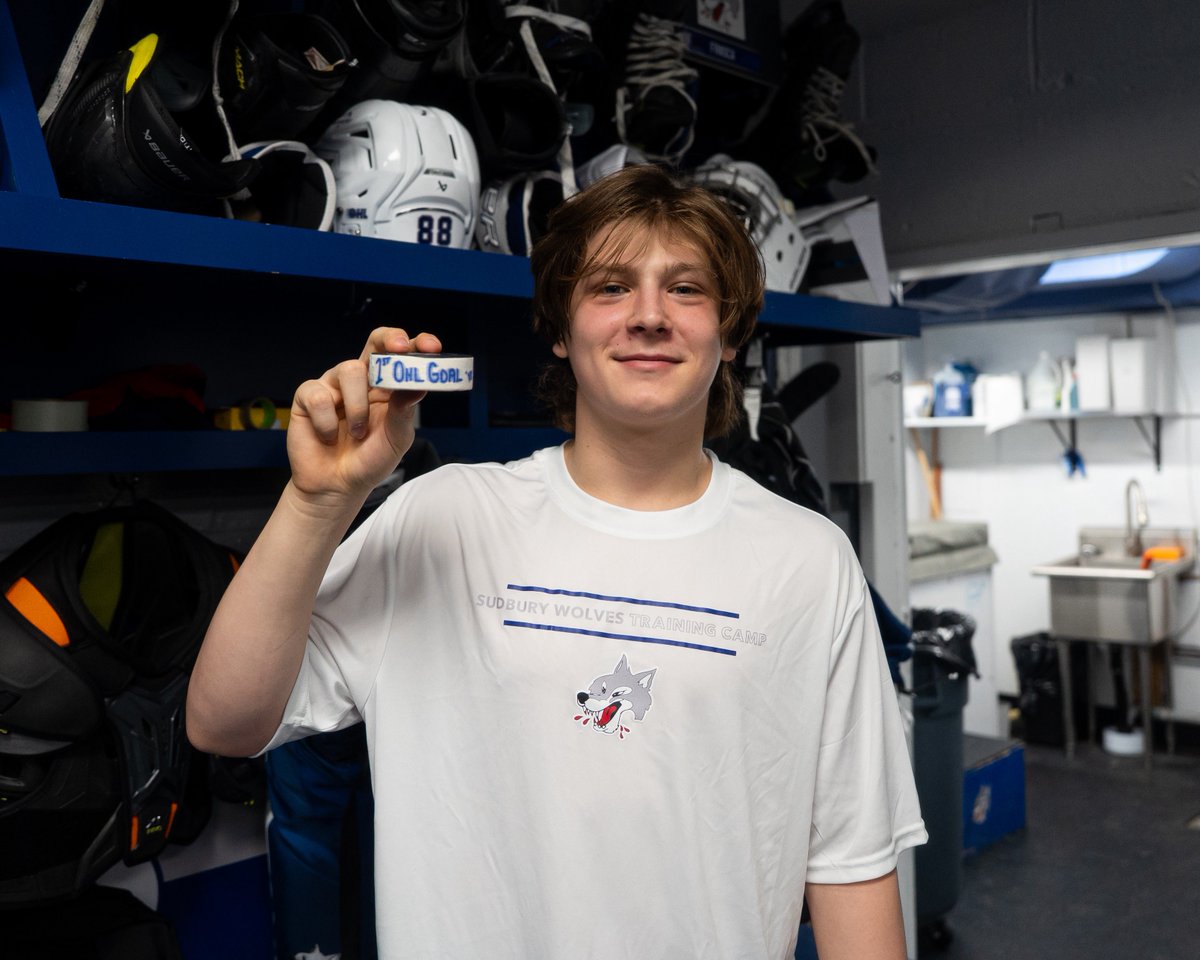 Sudbury_Wolves's tweet image. In case you missed it Patrik Ula also scored his first OHL goal this afternoon!

Congrats Patrik 🫡

#ThrowbackEra #WolvesNation