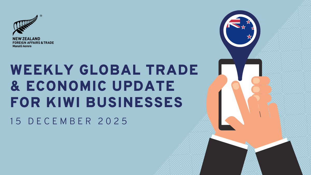 The latest edition of the weekly global trade and economic update for New Zealand businesses has been published. 🌎

Read the full report here ➡️ mfat.govt.nz/en/trade/mfat-…