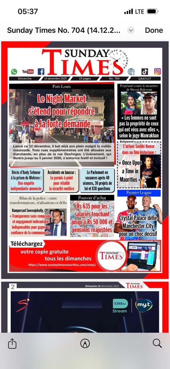 SuchhiKumar's tweet photo. A beautiful interview is published in SUNDAY TIMES newspaper this Sunday December 2025 in Mauritius.#Suchhikumar #sundaytimes #mauritius #explorepage #ExploreMauritius #exploreindia #bollywood #bollywoodnews for more https://t.co/5zPAnMaGxF https://t.co/sWQD8wachV