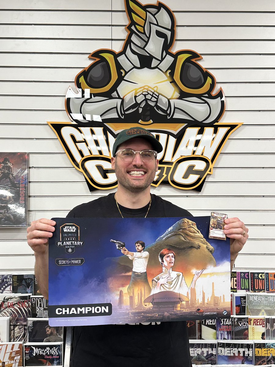 LaundroMATT__'s tweet image. I won my first Planetary Qualifier for Star Wars Unlimited last night. Beyond excited that I could get my worlds invite at my home store. Shoutout to Guardian Games and my 802 team. Onto Vegas! #starwarsunlimited