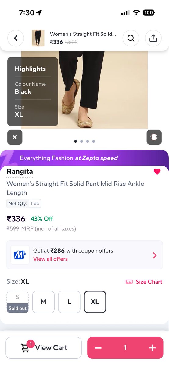 PAlagappa's tweet photo. @ZeptoNow What is wrong with your app since last night? Have been trying to order some clothing items. Am able to add to cart, but when I reach the cart, each time cart is empty. Have tried everything - logging in and out of the account, turning off and on the phone again! https://t.co/GEErVS27SA
