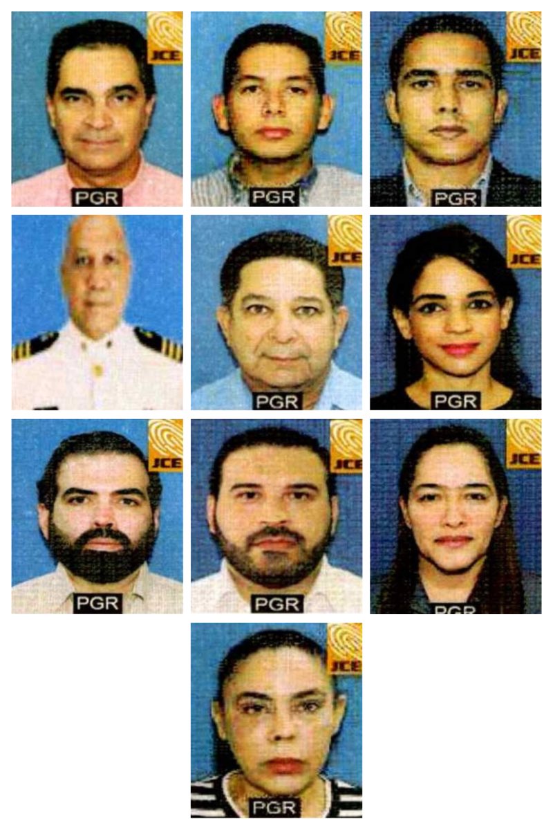 📍Caso SENASA

1- Santiago Marcelo Hazim
Prisión preventiva de 18 meses, Najayo 

2- Rafael Luis Martínez Hazim
Prisión preventiva de 18 meses, Najayo 

3- Gustavo Enrique Messina Cruz
Prisión preventiva de 18 meses, Najayo 

4- Germán Rafael Robles Quiñones
Prisión preventiva de