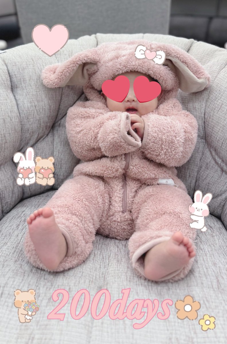 今日で生誕200日🎉 うさぎちゃん🐇💕 毎日可愛くて仕方ないよ