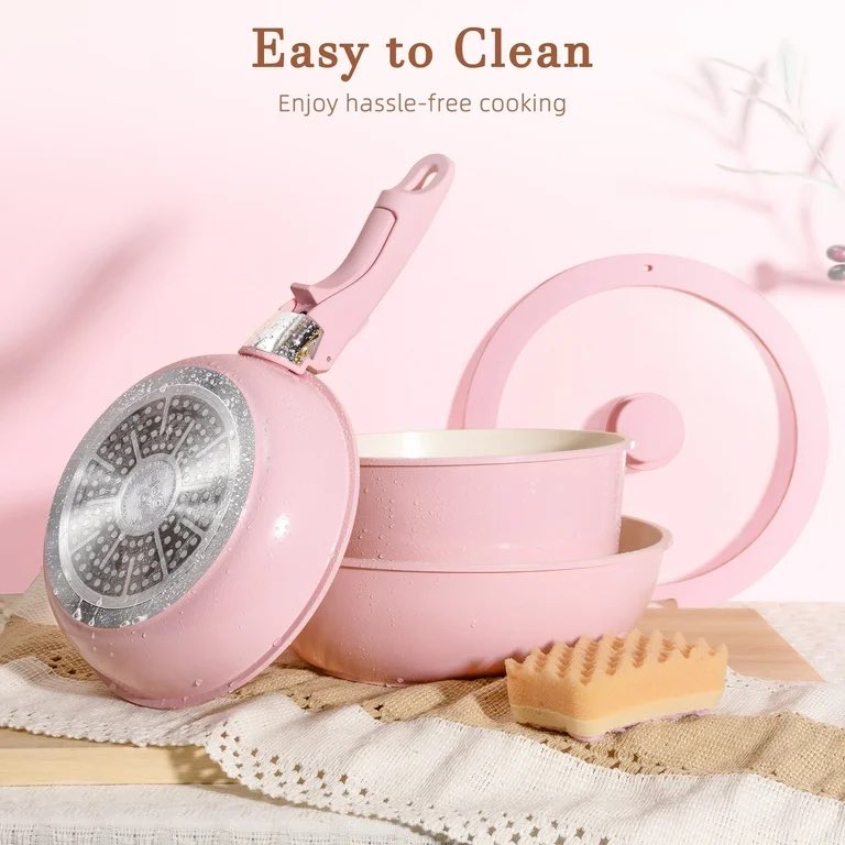 liquidlenspod's tweet image. Astercook 20-Piece Ceramic Pots and Pans Set, Nonstick Cookware Set with Detachable Handles, Oven Safe to 480°F, Induction Compatible, Stackable RV Kitchen Cooking Set, Pink
$69.99👉🏾 walmrt.us/4selJpt
#cookware  #giftsforher #walmartfinds