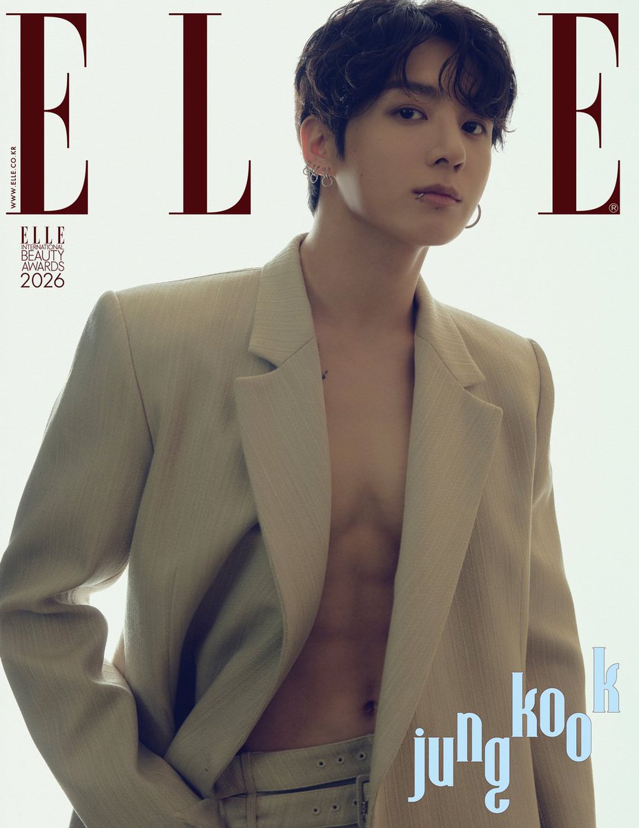 OneilyMusic's tweet photo. Jung Kook graces the cover of ELLE Korea’s January 2026 issue. https://t.co/8CFYw7THFC