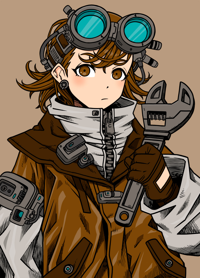 FLYACE_JPN's tweet photo. こう見えて腕利きのメカニックなんです🔧

#イラスト #illustration #cyberpunk https://t.co/epCUTimsUq