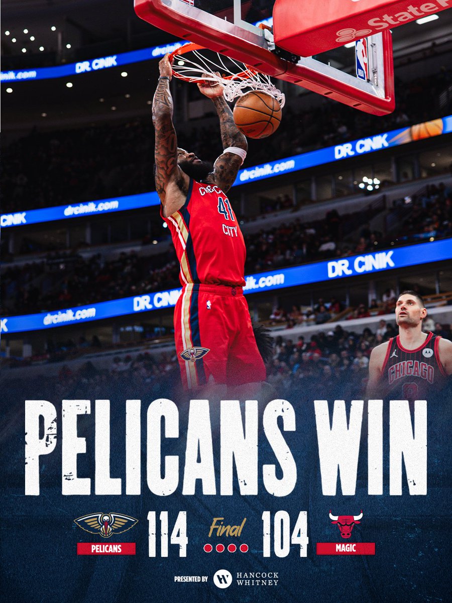 DUBS x2

#Pelicans | @HancockWhitney 