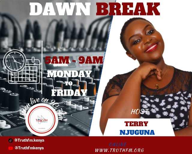 As you embark on your Monday journey, may it be filled with great joy, big achievements, and moments of profound insight.
Join <a href="/terryseih/">terry seih</a> on #DawnBreak #TheBreakfastVoiceOfTheCity
CALL/WHATSAPP 0727907907. Stream Live on truthfm.org