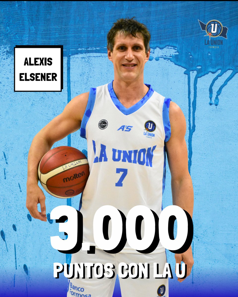 LaUdeFormosa's tweet photo. ¡Felicitaciones @AleElsener! Con los 7 puntos que anotó ante Argentino llegó (y ya los pasó) los 3.000 con la camiseta de La Unión de Formosa. Antes de su regreso esta temporada ya era el máximo goleador histórico de La U. Se puso más lejos y tiene camino para recorrer. 👏👏 👏 https://t.co/7KruN3stKv
