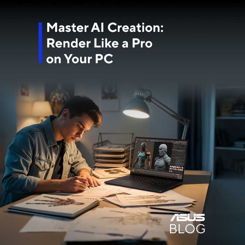 ASUS's tweet photo. Generative AI is a gamechanger for creators. Not only is it a great source of creative inspiration, but it can help speed up creative workflows as well. Click the link below for tips on how to best use Gen AI as a content creator.