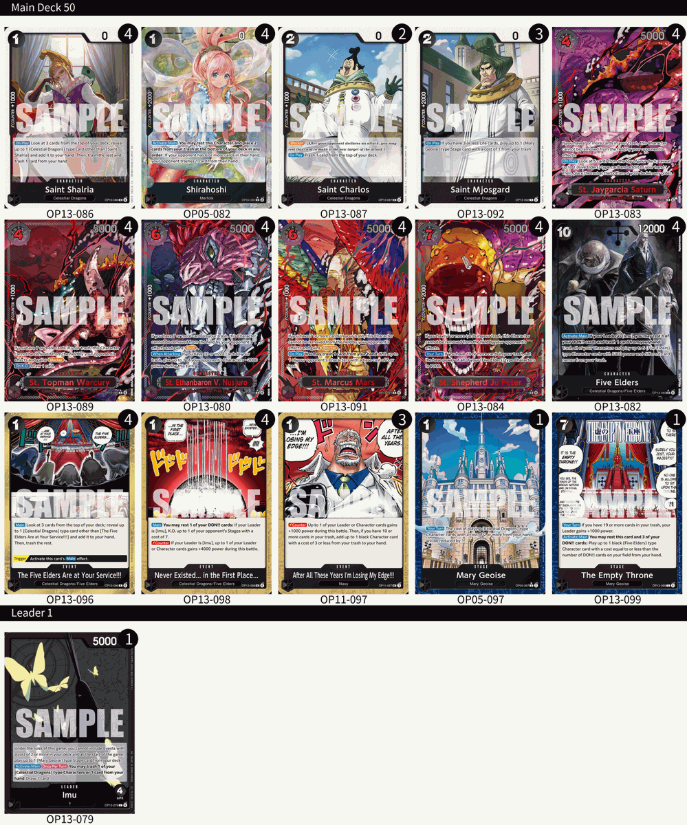 ONEPIECE_tcg_EN's tweet image. [Deck List]
Hey One Piece Pirates!
Thank you to everyone who joined Top Cut Events’ Offline Regional on Dec. 13!
Here’s the deck lists the top 4 players used! Congratulations!
Enjoy the treasure won &amp;amp; building up your own crew!
#ONEPIECE
#onepiececardgame